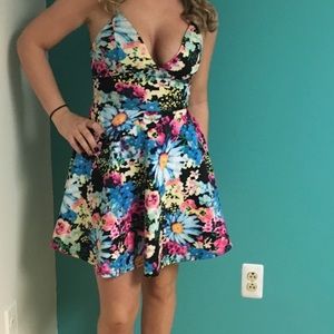 Floral cross strap dress